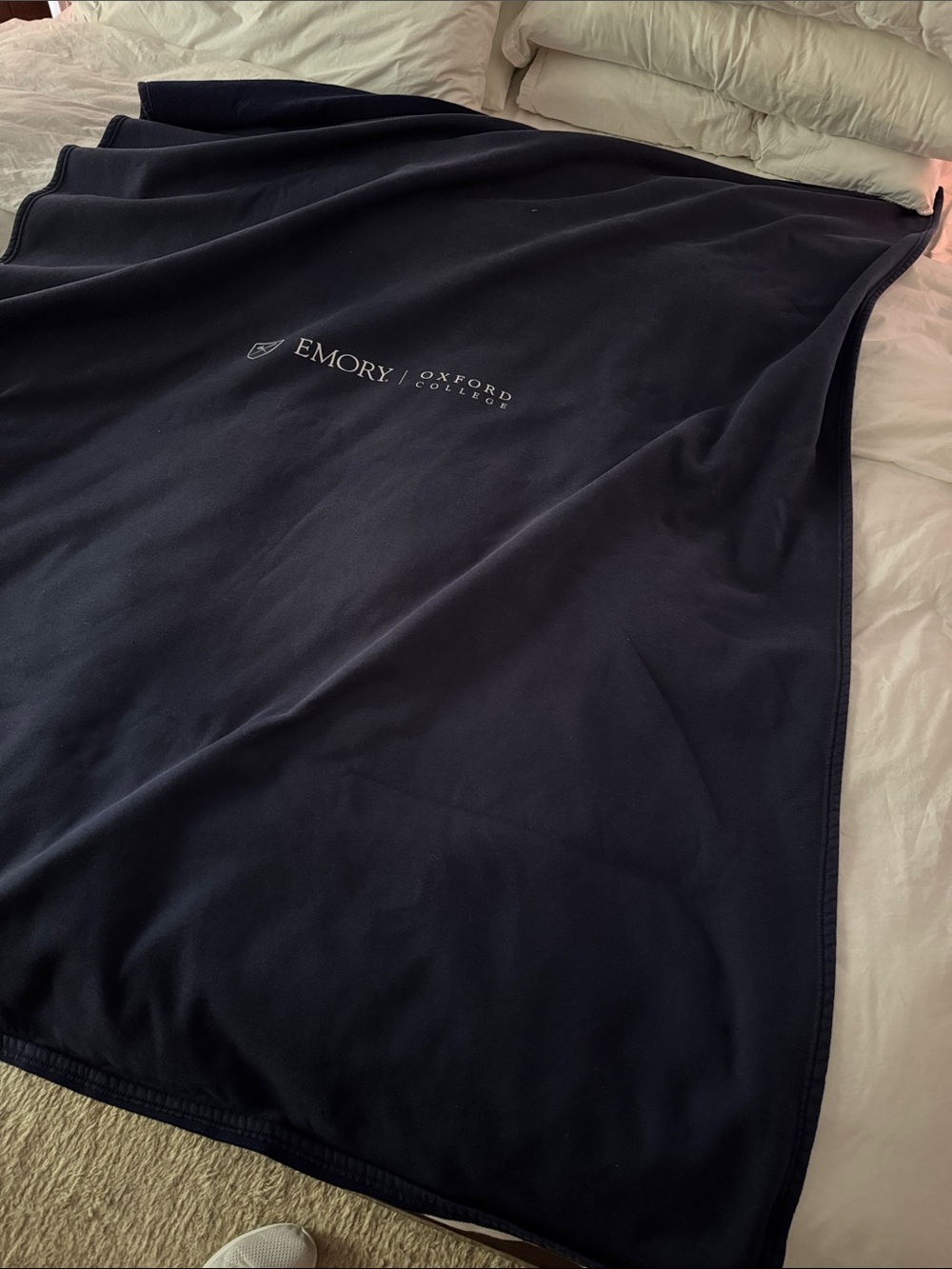 Emory Oxford College Navy Throw/ Blanket